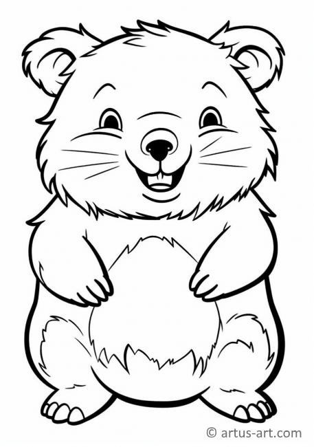 Page de coloriage mignonne de Wombat pour enfants